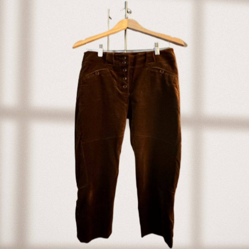 sold ~ DKNY Donna Karan New York Women's Velvet Mid Rise Pants Capri